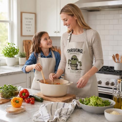 Thriving Obviously Funny Cactus Apron for Women Men | Funny cactus artwork and sarcastic wording create a lighthearted apron for cooking, gardening, baking, and gifting - Image 5