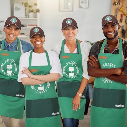 Zoooyawn Barista Halloween Costume for Adult Coffee Costume Apron and Hat for Halloween Kitchen Cooking - Image 3