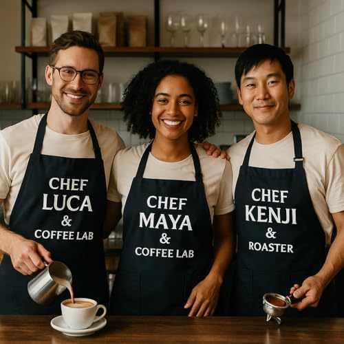 Custom Apron Women Men with Pockets Personalized Name Logo Cooking Aprons | Customizable Full Length Cotton Twill, Add Any Text Photo or Business Logo, Two Deep Pockets, 14 Colorways - Image 4