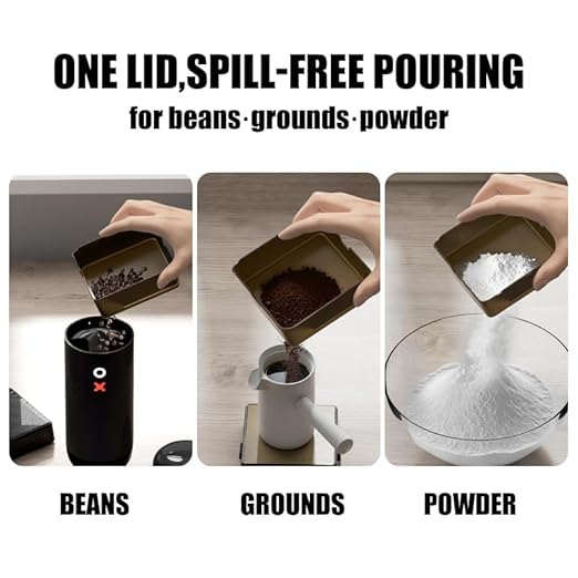 Coffee Scale with Timer - Espresso Scale with Timer Mini Rechargeable, Portable Small Compact for Coffee Beans, Grounds, Baking & Food, Spill-Free Notched Lid for Easy Pouring