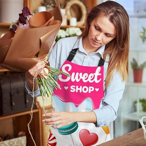Different Sweets Colorful Waterproof Apron Kitchen Chef Aprons Bibs for Grooming Cooking Baking Painting Gardening - Image 6