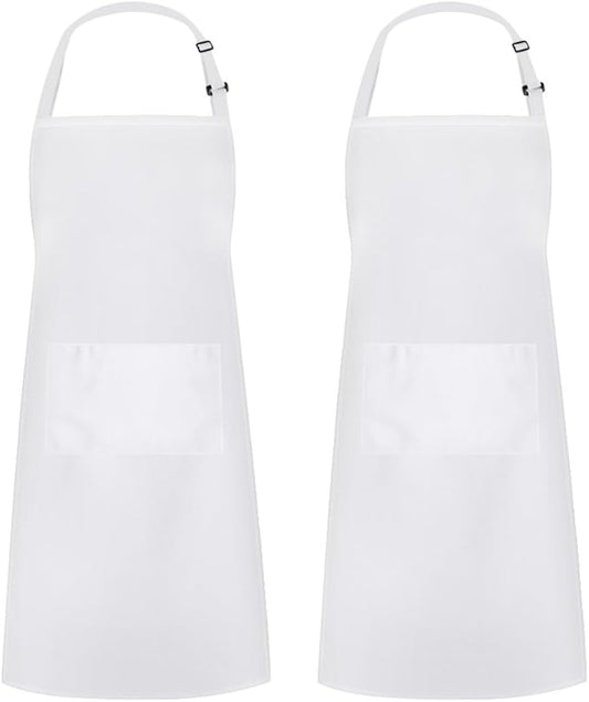 Syntus Apron for Men Women, Adjustable Cooking Kitchen Chef Aprons with 2 Pockets, Cotton/Polycotton/Polyester