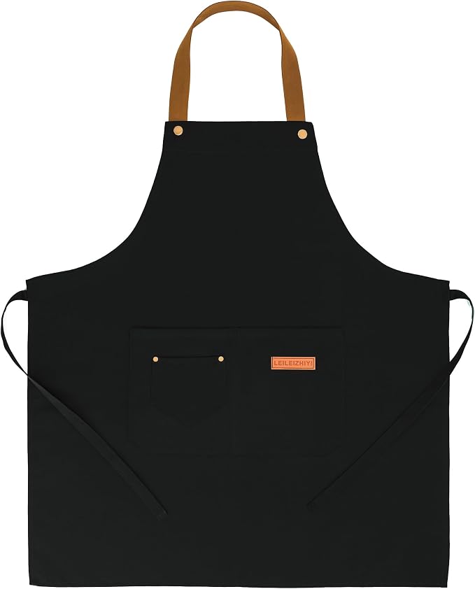 3Pack Chef Apron, Waterproof Apron, Adjustable Apron with 2 Pockets for Men Women, Apron for Cooking Baking Restaurant by Unknown