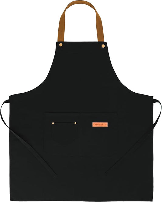 3Pack Chef Apron, Waterproof Apron, Adjustable Apron with 2 Pockets for Men Women, Apron for Cooking Baking Restaurant by Unknown