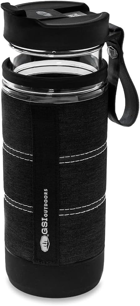 GSI Outdoors 79475 Commuter JavaPress Portable French Press Coffee Maker and Cup - Fresh Coffee or Loose Leaf Tea on the Go - 15 fl. oz, Black