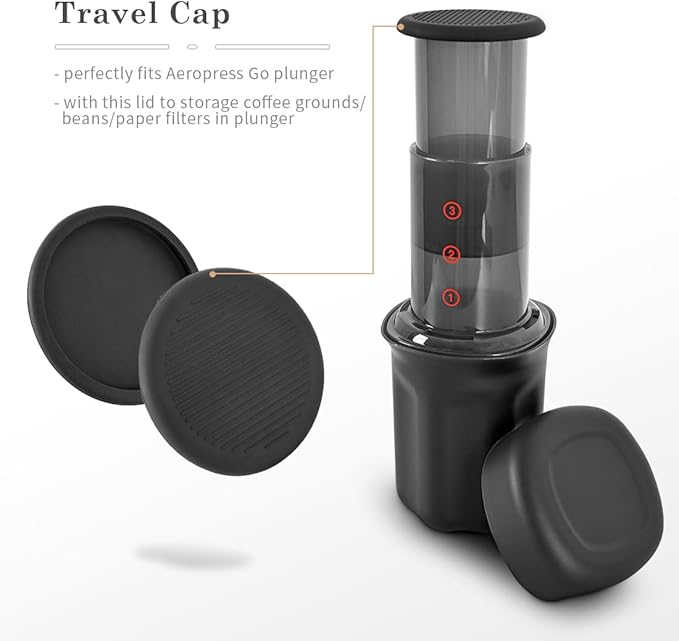 CAFEMASY Silicone Cover Lid Travel Cap Pack Compatible with Aeropress Go Espresso Coffee Maker Replacement Parts Coffee Accessories Tools
