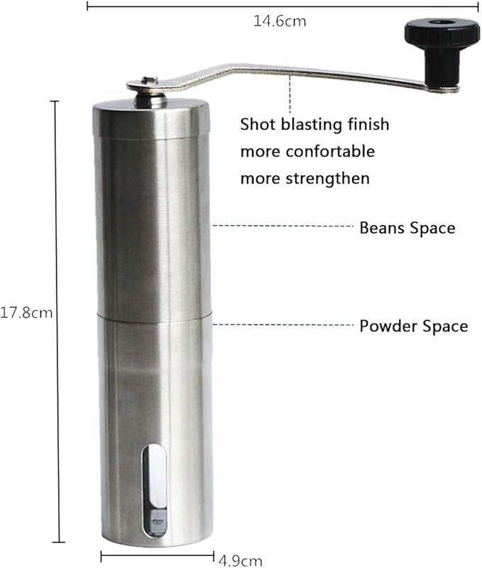 Portable Manual Coffee Grinder, Coffee Bean Grinder with Conical Burr Mill for Ideal Precision Brew, French Press, Espresso etc