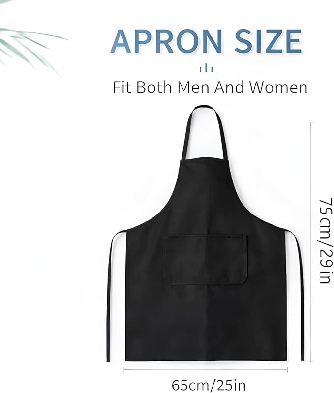 8 Pack Aprons Bulk with Pockets, Unisex Apron with Extra Long Ties for Chef, Cooking Classes, Painting, BBQ - Image 2