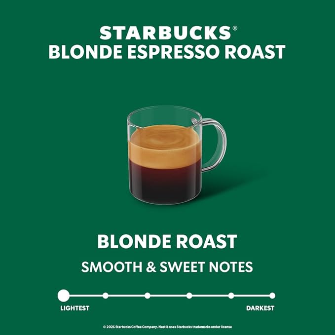Starbucks by Nespresso Vertuo, Blonde Roast Espresso, 50-count Espresso Pods, Brews, 1.35 oz.