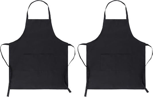 Bib Aprons- Mixed Color Apron with Pockets, for Kitchen Cooking Restaurant BBQ Painting Crafting by MIKIWELL