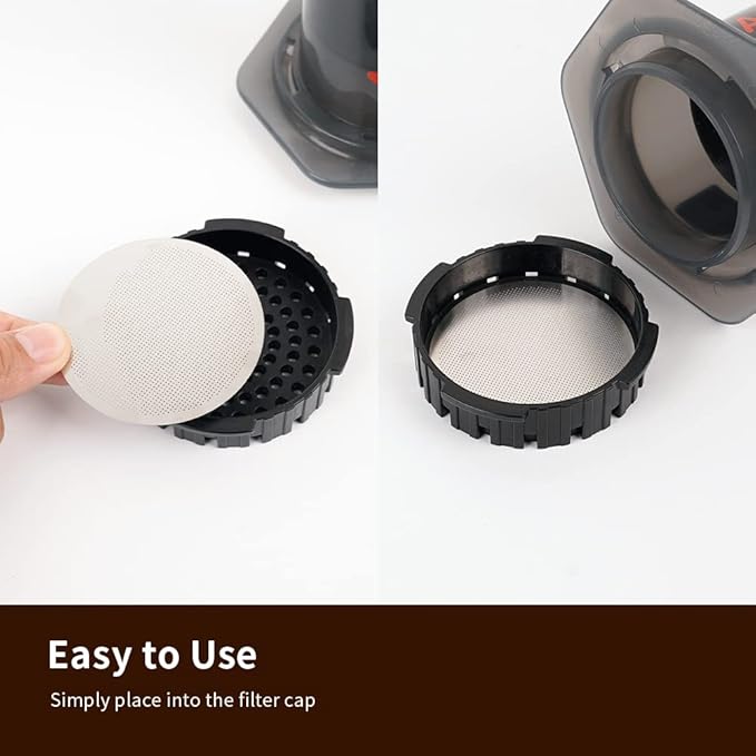 watchget Stainless Steel Reusable Filter Disc Metal Coffee Filter Fit for AeroPress Coffee Makers 1 Pack