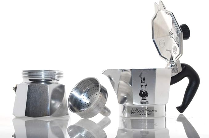 Bialetti 6-Cup Moka Express Espresso Maker Machine, Silver, 300 Milliliters, Includes 6 Gaskets & 2 Filters