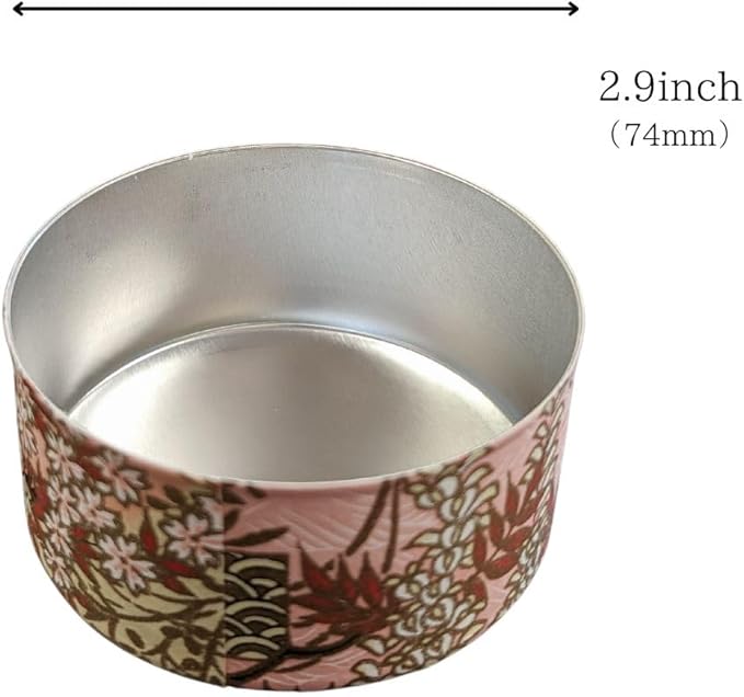 Japanese Tea Canister Double Lid, Japanese Washi Paper Coated with Capacity of 6.2oz(175g), Japanese Green Tea Container, shunshou(薄赤)