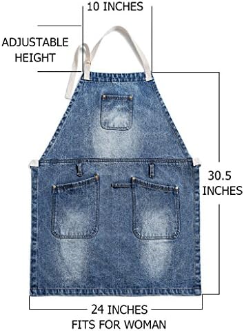 Jeanerlor European Cowboy Heavy Duty Denim Work Apron with Tool Pockets - Image 3