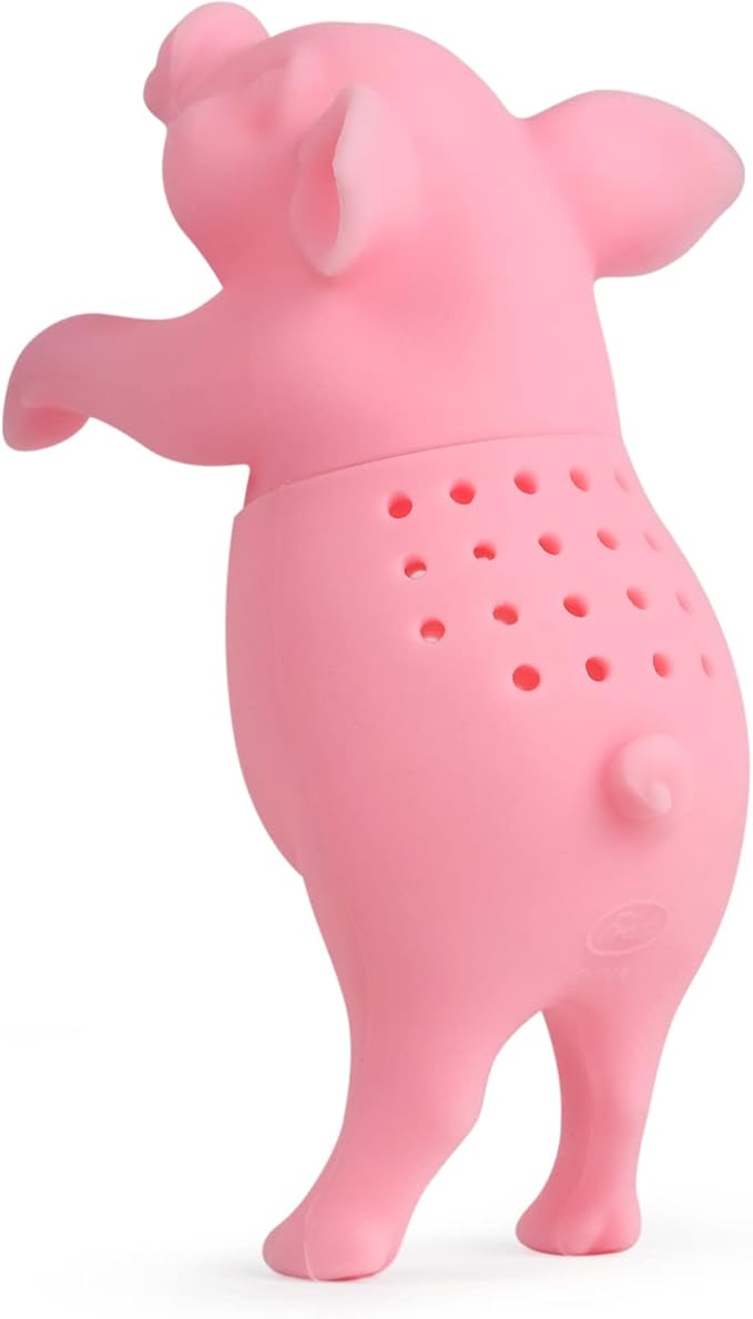 Genuine Fred, HOT BELLY, Pig Reusable Silicone Tea Infuser, Pink, Fun Gift for Tea Lovers, Clever Kitchen Gadget