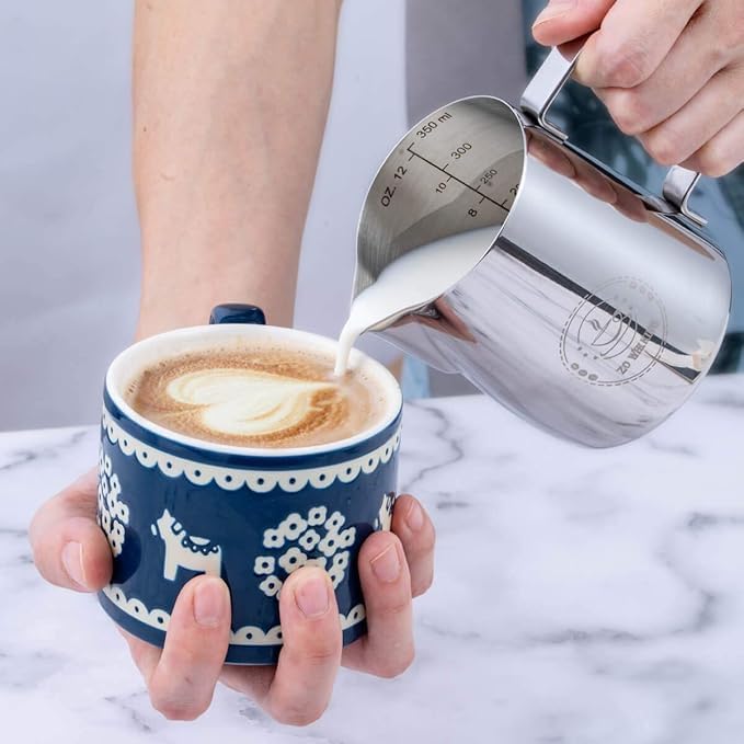 8Oz Mini Milk Frothing Pitcher – 250ml Single Serving Stainless Steel Espresso Steaming Pitchers, Precision Pouring for Perfect Latte Art, Frother cup, Coffee Cappuccino Jug