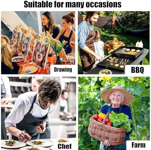 Chef Apron 3 Pocket Short Apron Adjustable Halter Apron Waitress Apron Kitchen Aprons for Cooking Women - Image 4