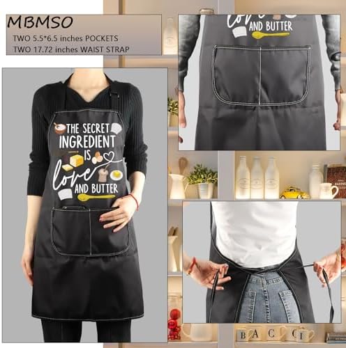 MBMSO Baking Apron the Secret Ingredient is Always Love Apron Baker Gifts Baking Cooking Gifts for Bake Lover Kitchen Apron - Image 3