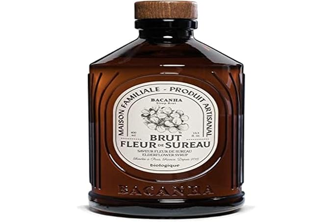 Bacanha Organic Raw Elderflower Syrup - Premium French Floral Syrup - Sweet & Delicate Flavor for Cocktails & Teas - Gourmet and Organic - For Coffee, Lattes, Mocktails - 400ml Glass Bottle - Image 5