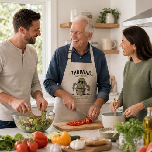 Thriving Obviously Funny Cactus Apron for Women Men | Funny cactus artwork and sarcastic wording create a lighthearted apron for cooking, gardening, baking, and gifting - Image 4