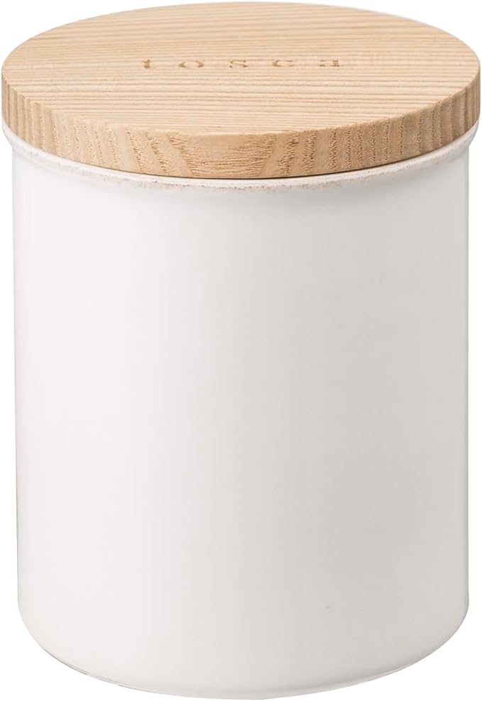 YAMAZAKI Home Tosca Ceramic Canister - Dry Food Kitchen Storage Container Organizer - Plain - 15.25 Oz., 450 Ml