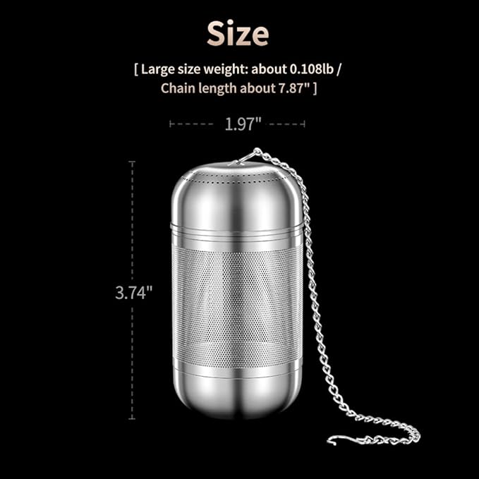 2Pack 316 Stainless Steel Tea Infuser for Loose Leaf Tea Reusable Tea Steeper Extra Fine Mesh Tea Infuser Tea Strainer for Loose Leaf Tea Spices and Seasonings (2 Pack - Large)