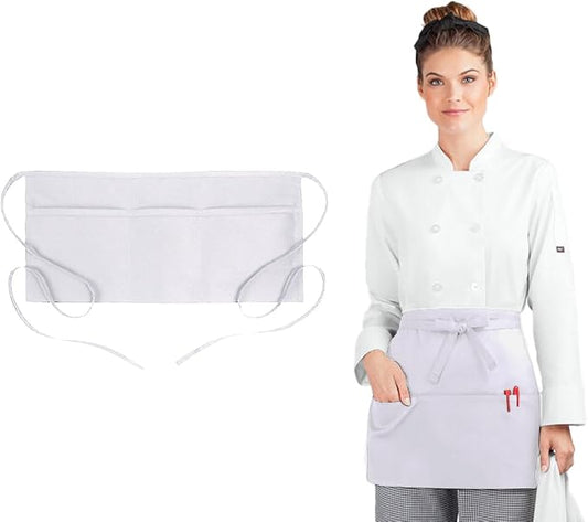 Avalon Kitchen Server Aprons with 3 Pockets, 100% Polyester Waist Apron with Pockets, 24x12 Inche Waitress Apron with Pockets by Avalon+Kitchen