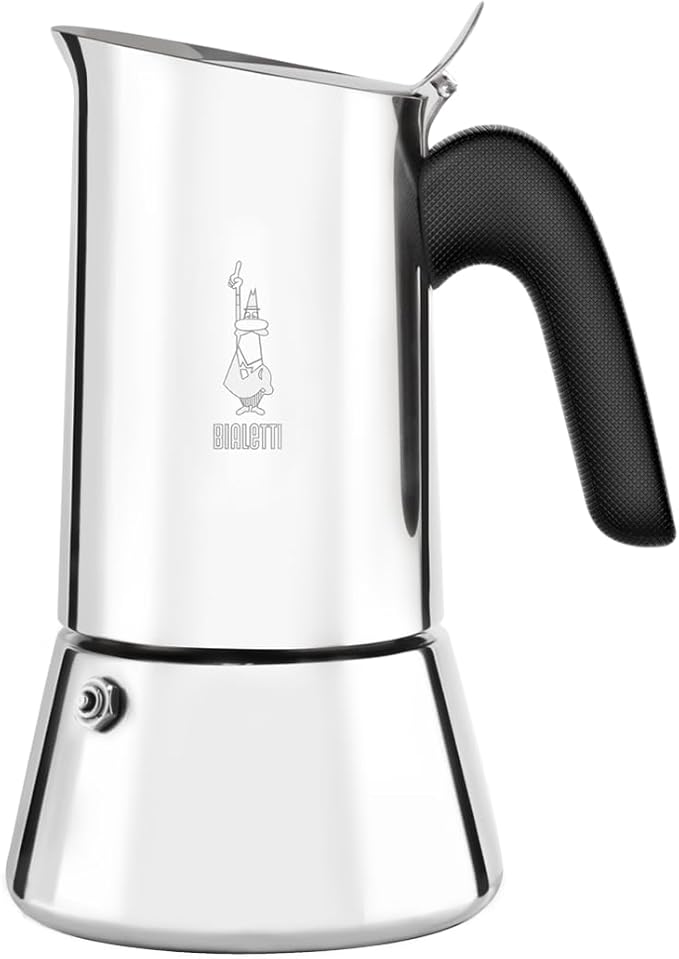 Bialetti Venus Caffettiera in Acciaio INOX, Adatta all'Induzione, Inossidabile, Argento, 6 Tazze