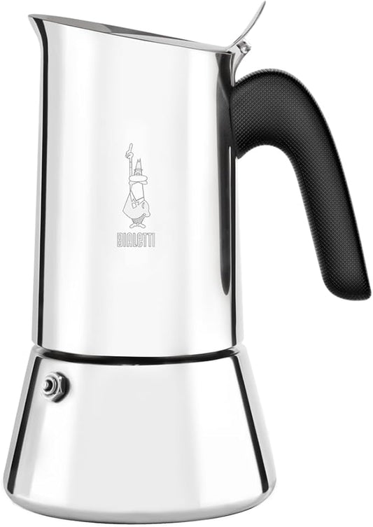 Bialetti Venus Caffettiera in Acciaio INOX, Adatta all'Induzione, Inossidabile, Argento, 6 Tazze