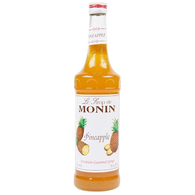 Monin - Pineapple Syrup, Sweet Tropical Flavors, Great for Teas, Sodas, & Cocktails, Natural Flavors, No Artificial Sweeteners or Ingredients, Gluten-Free, Vegan, Non-GMO, Clean Label (750ml) by Monin