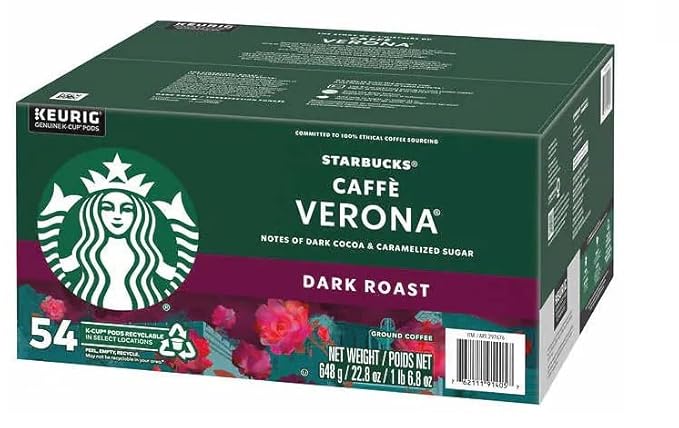 Starbucks Caffe Verona, Dark, K-Cup Portion Pack for Keurig K-Cup Brewers 54-Count