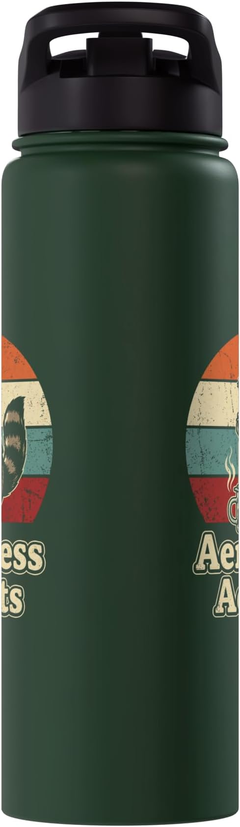 Retro Raccoon Coffee Lover Shirts AeroPress Addicts Stainless Steel Insulated Water Bottle