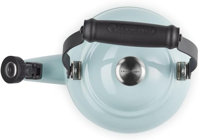 Le Creuset Enamel On Steel Demi Tea Kettle with Metal Finishes, 1.25 qt., Sea Salt