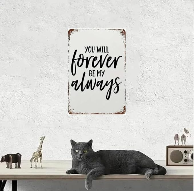 "You Will Forever Be My Always" Metal Tin Sign Wedding Sign Marriage Art Decor Children Wall Art Decor Valentine Art Romantic Art Docor 12x8inches/Tin Sign - Image 7