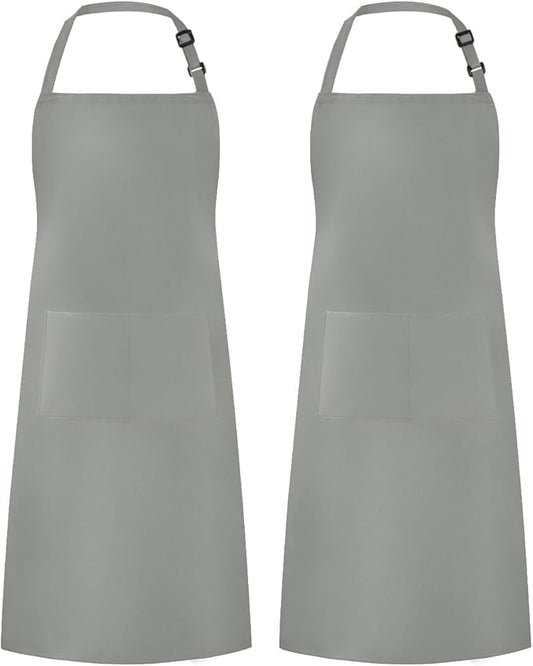 Syntus Apron for Men Women, Adjustable Cooking Kitchen Chef Aprons with 2 Pockets, Cotton/Polycotton/Polyester