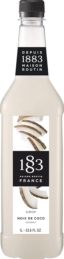 1883 Maison Routin Syrup for Drinks, Made In France (33.8 Fl Oz, Coconut Plastic)
