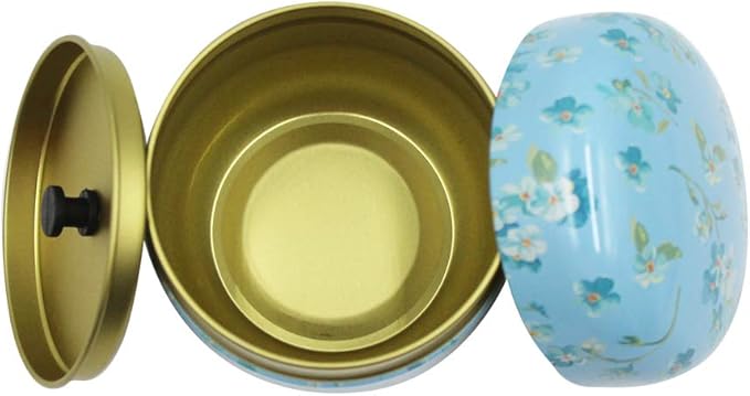 2 Pack Mini Tea Storage Containers Tea Coffee Tins, Flowers Pattern Food Storage Container for Herb, Candy, Chocolate, Sugar, Spices, Candle