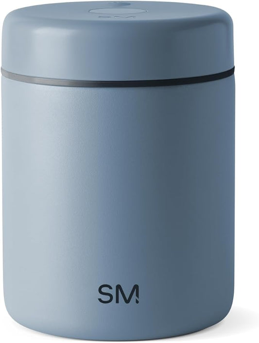 Simple Modern Delta Coffee Canister | Airtight Vacuum Seal with Auto-Reseal Technology | Ceramic Lined Stainless Steel Container for Coffee Grounds, Beans, Tea | 1.1L, Blue Dune