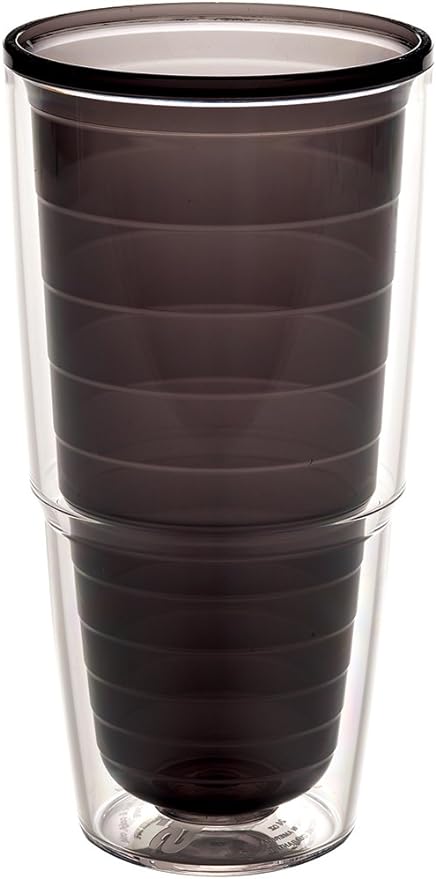 Tervis Clear & Colorful Tabletop Made in USA Double Walled Insulated Tumbler Travel Cup Keeps Drinks Cold & Hot, 24oz, Quartz