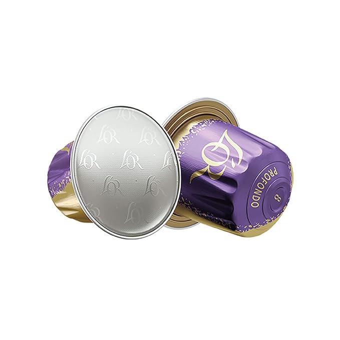L'OR Espresso Capsules, 10 Count Profondo Lungo, Single-Serve Aluminum Coffee Capsules Compatible with the L'OR BARISTA System & *Nespresso Original Machines, 10 Count (Pack of 1)
