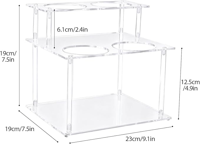 Acrylic Coffee Syrup Organizer, 2-Tier Coffee Station Organizer Holds 4 Syrup Bottles, Syrup Bottle Holder Stand Coffee Bar Accessories Kitchen Storage for Syrup,Wine,Condiments