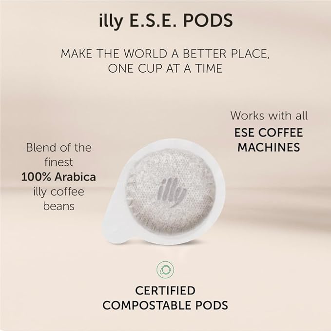 illy E.S.E. Coffee - Single-Serve Coffee Capsules & Pods – Classico Decaf Roast, Notes Of Caramel, Orange Blossom & Jasmine - For E.S.E Coffee Machines - Extraordinary Aroma & Body – 18 Count, 12 Pack