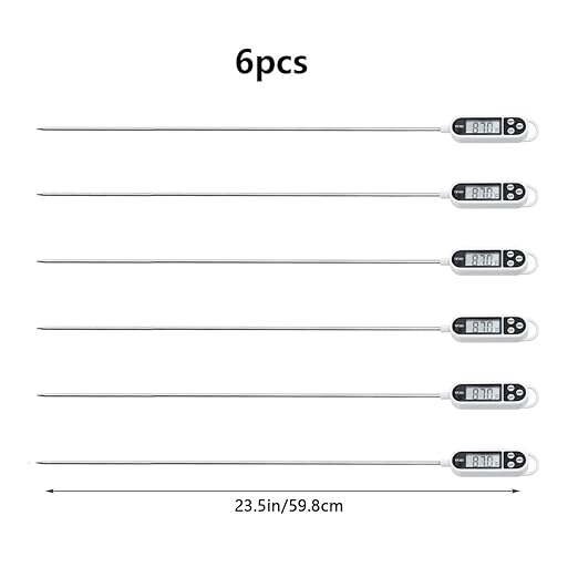 1/3pcs Candy Thermometer Digital Instant Read for Meat Kitchen Cooking Food Oil Deep Fry BBQ Grill Smoker (6, 23.2inch)
