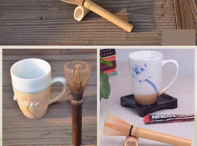 Matcha Whisk Set,Long Handle Bamboo Matcha Whisk,Traditional Natural Bamboo Chasen Matcha Green Tea Whisk Long Handle Powder Brush Tool(purple)
