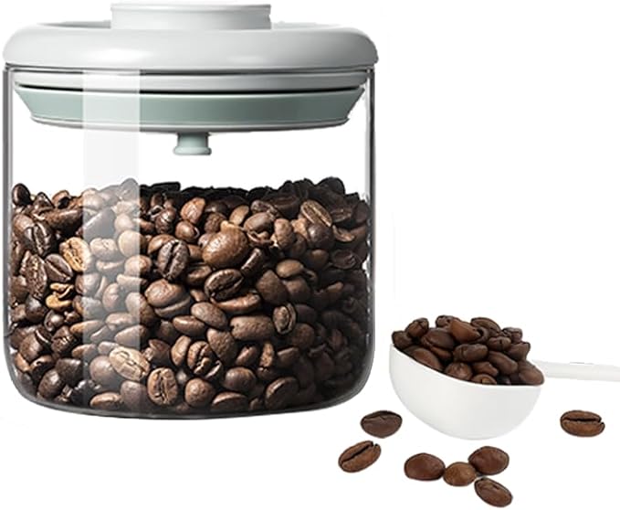 Airtight Food Storage Canisters with Lids - 20 fl oz Leakproof Clear Glass Jars for Cookie, Oat, Pasta, Tea, Coffee Bean & Sugar, Multipurpose Kitchen Canister Set, Ideal Gift