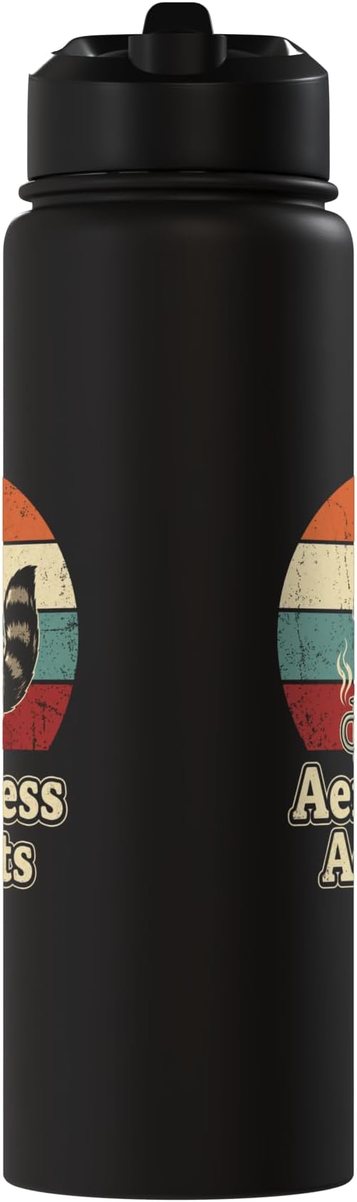 Retro Raccoon Coffee Lover Shirts AeroPress Addicts Stainless Steel Insulated Water Bottle