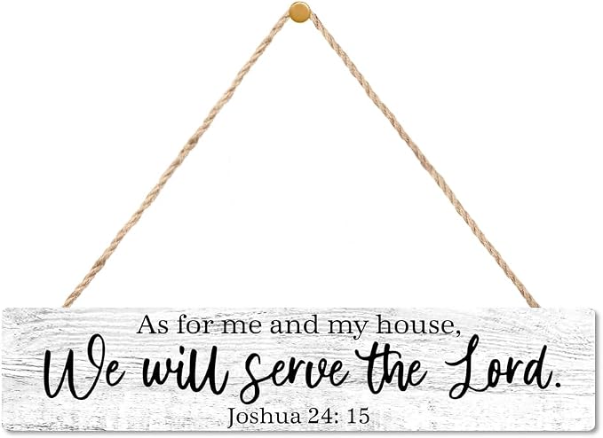 AGMDESIGN As for Me And My House We Will Serve The Lord Bible Verse Wood Sign, Christian Declaration Decor for Prayer Room Church, Faith-Based Wall Decor, Christian Jesus Hanging Wooden Plaque by Unknown