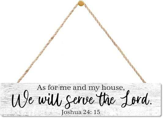 AGMDESIGN As for Me And My House We Will Serve The Lord Bible Verse Wood Sign, Christian Declaration Decor for Prayer Room Church, Faith-Based Wall Decor, Christian Jesus Hanging Wooden Plaque by Unknown