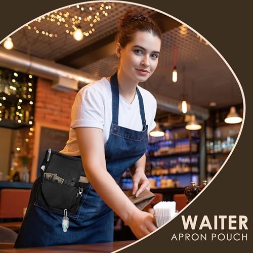 Likesing Server Apron, Serving Apron with Pockets for Waitress, Waiter Waist Tool Pouch Bag with 59'' Adjustable Belt - Image 7