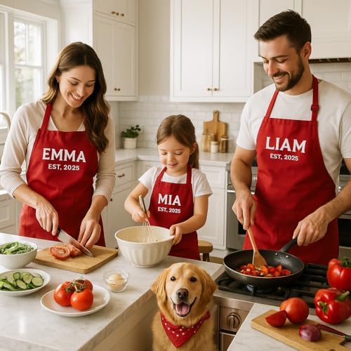 Custom Apron Women Men with Pockets Personalized Name Logo Cooking Aprons | Customizable Full Length Cotton Twill, Add Any Text Photo or Business Logo, Two Deep Pockets, 14 Colorways - Image 4